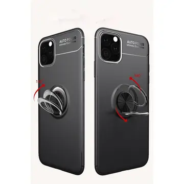 İphone 11 Pro Kılıf Range Yüzüklü Silikon - Siyah-mavi
