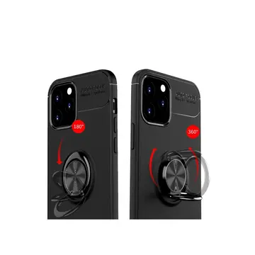 İphone 12 Kılıf Range Yüzüklü Silikon - Siyah-mavi