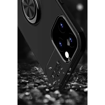 İphone 12 Pro Max Kılıf Range Yüzüklü Silikon - Siyah-kırmızı