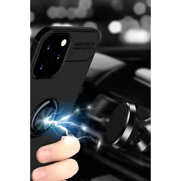 İphone 12 Pro Max Kılıf Range Yüzüklü Silikon - Kırmızı
