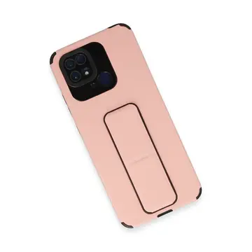 Xiaomi Redmi 10c Kılıf Mega Standlı Silikon - Pudra
