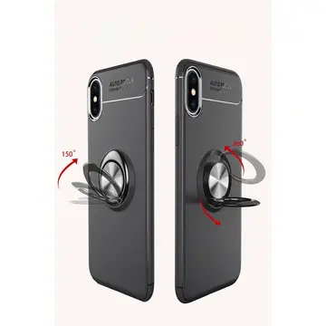 İphone Xs Max Kılıf Range Yüzüklü Silikon - Siyah
