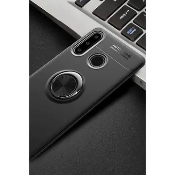 Huawei Y6p Kılıf Range Yüzüklü Silikon - Siyah