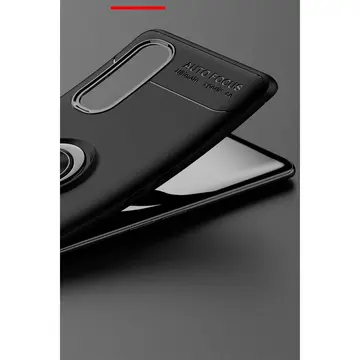 Oppo Find X2 Kılıf Range Yüzüklü Silikon - Siyah-gold