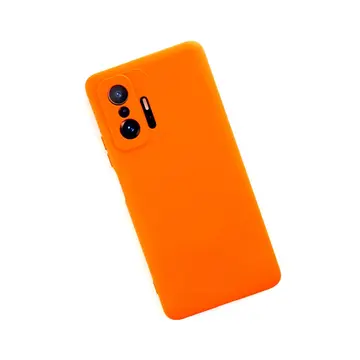Xiaomi Mi 11t Pro Kılıf Nano İçi Kadife Silikon - Turuncu