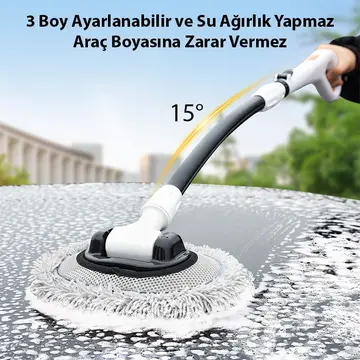 ALLY LS-443 Teleskopik Mikrofiber Araba Yıkama Fırçası Uzun Saplı Fırçası Oto Mopu
