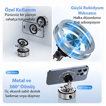 ALLY X91 Manyetik Vakumlu Araç Telefon Tutucu Ayna-Cam-Araba Magsafe Araç Tutucu