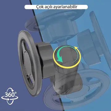 ALLY Magsafe Uyumlu Masa Koltuk Klipsli Manyetik Telefon Tutucu