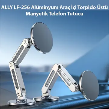 ALLY LF-256 Alüminyum Araç İçi Torpido Üstü Manyetik Telefon Tutucu