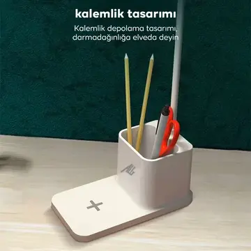 ALLY Kablosuz sarj Göz Korumali Portatif Led Masa Lambasi Kalemlik