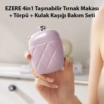 EZERE 4in1 Taşınabilir Tırnak Makası + Törpü + Kulak Kaşığı Bakım Seti