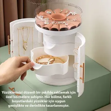 EZERE Takı-Yüzük-Küpe-Kolye Ve Aksesuar Düzenleyici Mücevher Organizeri Saklama Kutusu