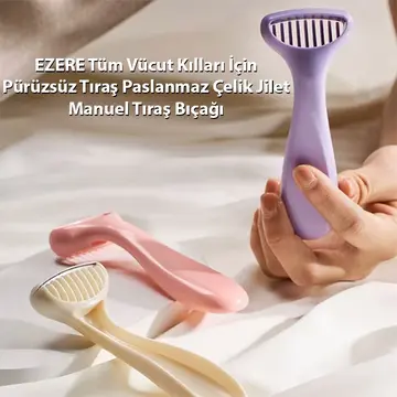 EZERE Tüm Vücut Kılları İçin Pürüzsüz Tıraş Paslanmaz Çelik Jilet Manuel Tıraş Bıçağı