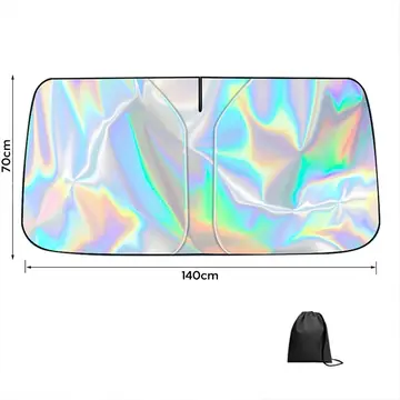 ALLY Araba Güneş Gölge Koruyucu Oto Ön Cam Güneşlik(140cm*70cm) titanyum gümüş katlanabilir
