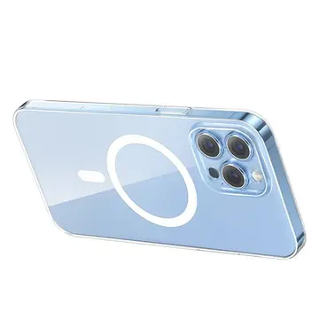 Baseus Crystal iPhone 13 Pro Max 6.7 Magsafe Silikon Kılıf + Tempered Ekran Koruyucu Set