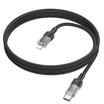 Hoco U129 Transparan Type-C to Lightning  Data ve Şarj Kablosu 1m