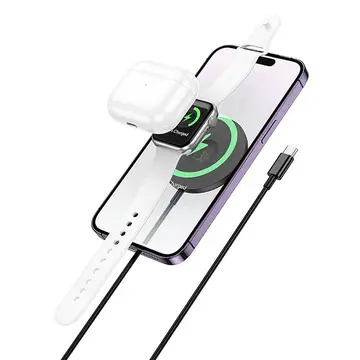 HOCO CW50 15W AirPods + Apple Watch+iPhone 3in1 Kablosuz Manyetik Hızlı Şarj Aleti