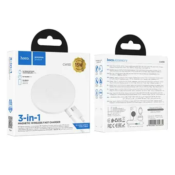 HOCO CW50 15W AirPods + Apple Watch+iPhone 3in1 Kablosuz Manyetik Hızlı Şarj Aleti