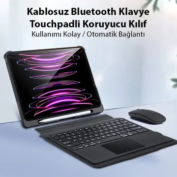 Dux Ducis iPad Pro 12.9 2022/2021/2020 SK Series Kablosuz Bluetooth Klavye Touchpad Kılıf