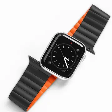 DUX DUCIS Apple Watch 42/44/45MM için Manyetik Zincir Versiyon PU Deri Kayış Kordon