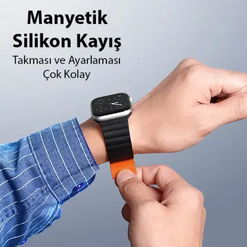 DUX DUCIS Apple Watch 38/40/41MM için Manyetik Zincir Versiyon PU Deri Kayış Kordon