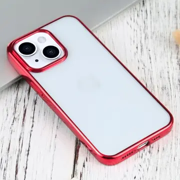 iPhone 13 6.1inç Lazer Kaplama Renkli Kenar Şeffaf Kılıf