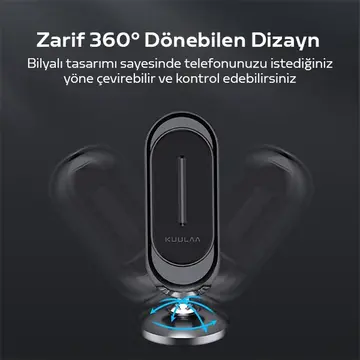 KUULAA Universal Mıknatıslı Standlı Cep Telefon Araç Tutucu Aluminum
