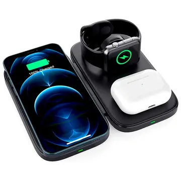 ALLY W66 15W 3 in1 Android + iPhone Taşınabilir Mini Kablosuz Hızlı Şarj Standı
