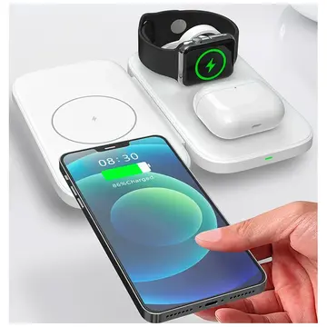 ALLY W66 15W 3 in1 Android + iPhone Taşınabilir Mini Kablosuz Hızlı Şarj Standı