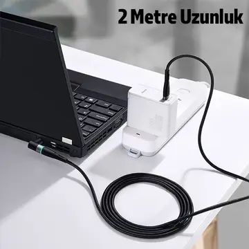 Baseus Zinc Manyetik Type-C to DC Round (79x55mm) Lenovo Laptop Şarj Kablosu 100W 2m