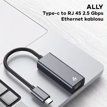 ALLY Type-c to RJ 45 2.5 Gbps Ethernet kablosu