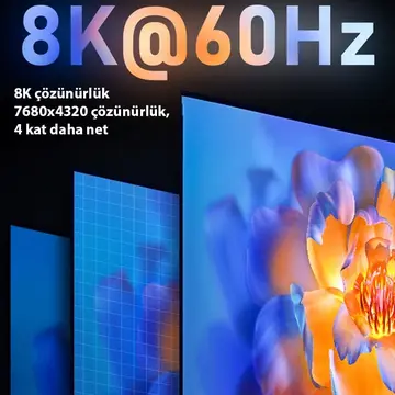 ALLY HDMI to HDMI 8K HD 2.1UHD Mıknatıs Başlıklı Kablo 2 Metre