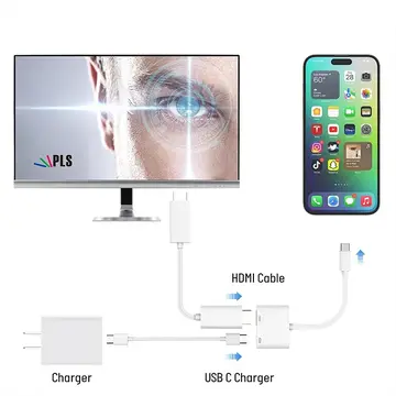 ALLY  İPhone 15 Type-c to Type-c + HDMI Çevirici Kablo Dijital AV Adaptörü