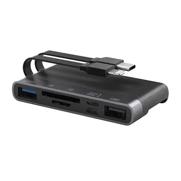 ALLY NK-1048HD 6in1 USB + Type-C + Lightning + SD-TF Kart Okuyucu Çevirici Adaptör