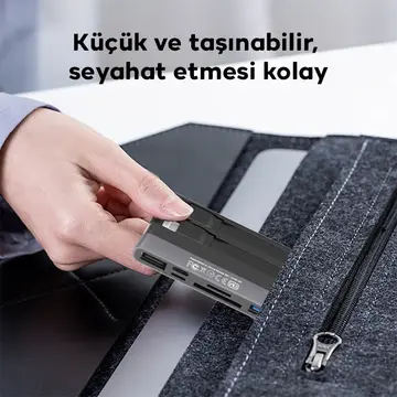 ALLY NK-1048HD 6in1 USB + Type-C + Lightning + SD-TF Kart Okuyucu Çevirici Adaptör