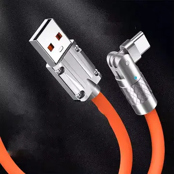 ALLY 180° Dönebilen USB To Type-C 120W Hızlı Şarj Kablosu 1 Metre