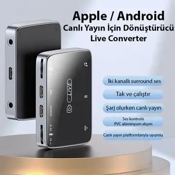 ALLY MH-319 Type-c 2 İN 1 Canlı Yayın İçin Dönüştürücü Live Converter