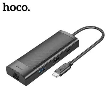 Hoco HB44 Type-C to HDMI + RJ45 + 100Mbps + SD/TF + USB3.0 + USB2.0 PD + 4K 30Hz Hub