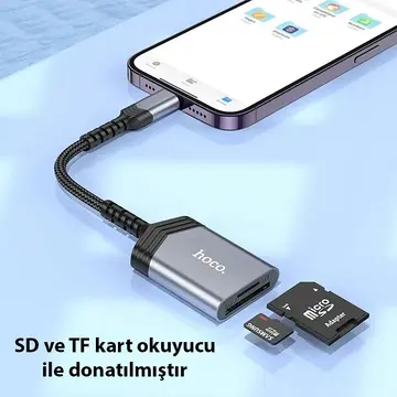 Hoco UA25 2-in-1 İPhone Lightning Kart Okuyucu
