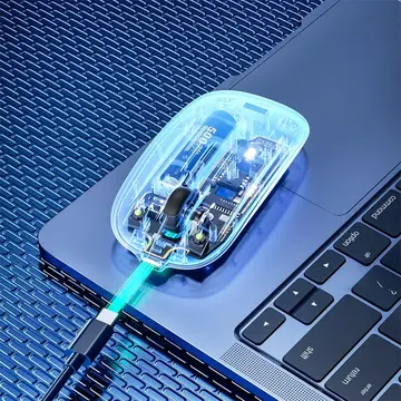 İNPHİC X5 Kablosuz Fare Şarj Edilebilir Sessiz Kullanım 2.4G Transparan USB Mouse