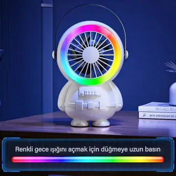 Ally Şarjlı Astronot Fan Vantilatör Taşınabilir El - Masa Üstü Vantilatör 1500mAh
