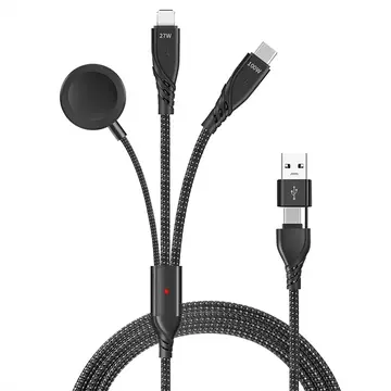 Ally 2x Type-c 100W-27W + Apple Watch İçin Type-c Şarj Kablosu