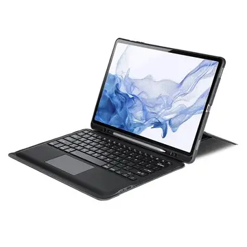 DUX DUCIS Galaxy Tab S8+ / S7+ / S7 FE İçin Ayrılabilir Bluetooth Klavye Touchpad PU Deri Kılıf