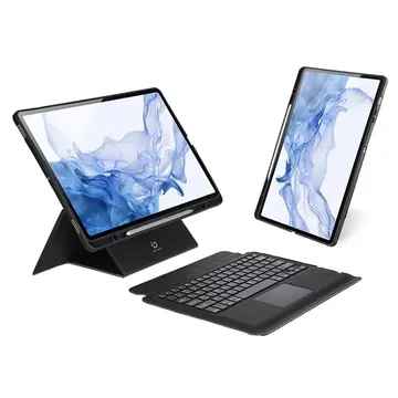 DUX DUCIS Galaxy Tab S8+ / S7+ / S7 FE İçin Ayrılabilir Bluetooth Klavye Touchpad PU Deri Kılıf