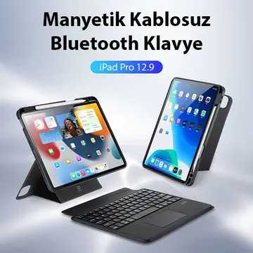 Dux Ducis iPad Pro 12.9 DK Series Kablosuz Bluetooth Klavye Touchpad Kılıf
