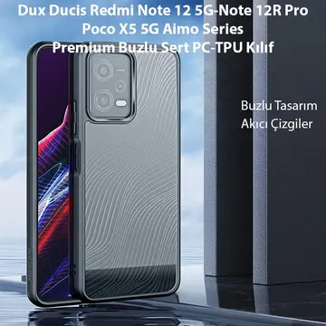Dux Ducis Redmi Note 12 5G/Note 12R Pro/Poco X5 5G Aimo Series Premium Buzlu Sert PC-TPU Kılıf