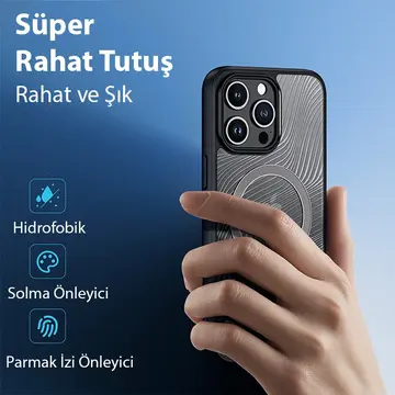 Dux Ducis iPhone 15 Pro Max Aimo Series MagSafe Premium Buzlu Sert PC-TPU Kılıf
