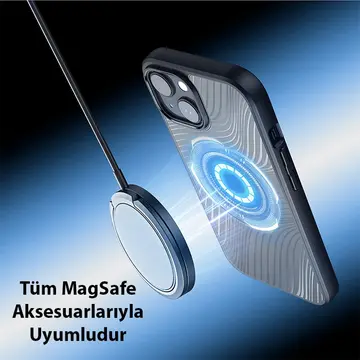 Dux Ducis iPhone 15 Plus Aimo Series MagSafe Premium Buzlu Sert PC-TPU Kılıf