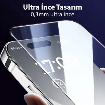 Baseus Schott iPhone 15 Pro Full Koruma Eye-Protection Tempered Cam Ekran Koruyucu