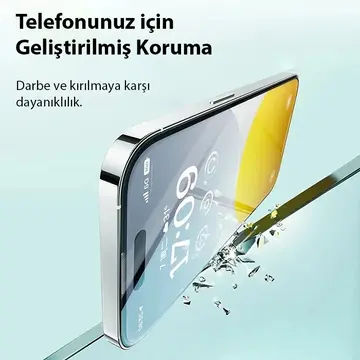 Baseus Crystal iPhone 15 Plus Full Koruma Eye-Protection Tempered Cam Ekran Koruyucu